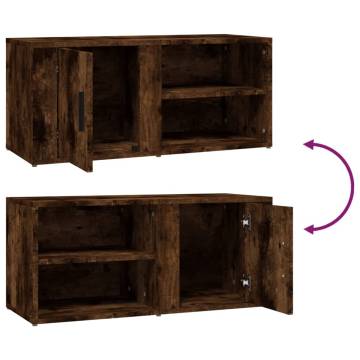 Stylish Smoked Oak TV Cabinets - 2 pcs | Hipomarket.co.uk