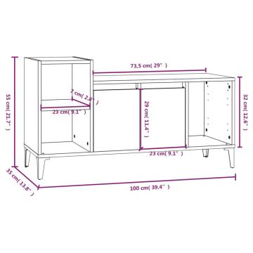 Stylish Smoked Oak TV Cabinet - 100x35x55 cm | HipoMarket