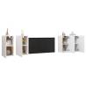 Stylish White TV Cabinets Set - 4 pcs | Hipomarket UK