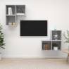 4 Piece TV Cabinet Set Concrete Grey Engineered Wood Colour concrete grey Quantity in Package 1 