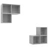 4 Piece Concrete Grey TV Cabinet Set - Stylish Storage Solution