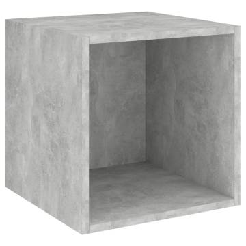 4 Piece Concrete Grey TV Cabinet Set - Stylish Storage Solution