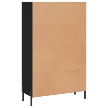 Stylish Highboard Black 69.5x31x115 cm - Durable Engineered Wood