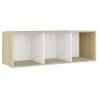 Stylish 2 pcs TV Cabinets in White & Sonoma Oak - Hipomarket