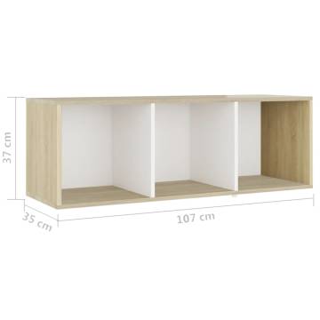 Stylish 2 pcs TV Cabinets in White & Sonoma Oak - Hipomarket