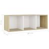 Stylish 2 pcs TV Cabinets in White & Sonoma Oak - Hipomarket