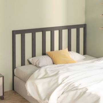 Stylish Grey Bed Headboard - Solid Pine Wood 166x4x100 cm