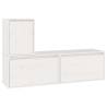 Stylish White TV Cabinets - 3 Piece Solid Pine Set