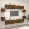 8 Piece TV Cabinet Set Brown Oak Engineered Wood Colour brown oak Quantity in Package 8 Width 100 cm 