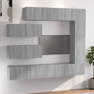 7 Piece Grey Sonoma TV Cabinet Set | Stylish & Practical Design