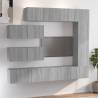 7 Piece TV Cabinet Set Grey Sonoma Engineered Wood Colour grey sonoma Quantity in Package 7 Width 100 cm 