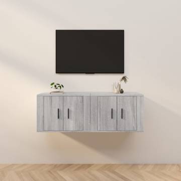 Stylish Wall-Mounted TV Cabinets - 2 pcs Grey Sonoma