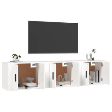 Wall-mounted TV Cabinets - White, 3 pcs | Hipomarket