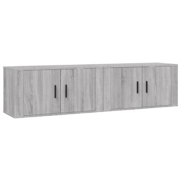 Wall-Mounted TV Cabinets - 2 Pcs Grey Sonoma | Hipo Market UK