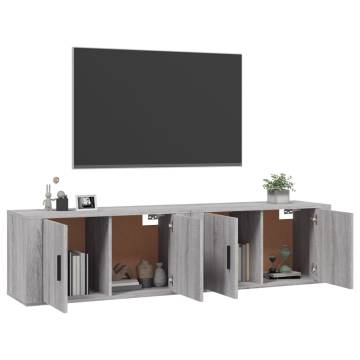 Wall-Mounted TV Cabinets - 2 Pcs Grey Sonoma | Hipo Market UK