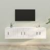 3 Piece White TV Cabinet Set - Stylish & Practical Storage