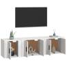 3 Piece White TV Cabinet Set - Stylish & Practical Storage