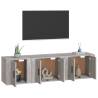 3 Piece Grey Sonoma TV Cabinet Set - Stylish & Practical