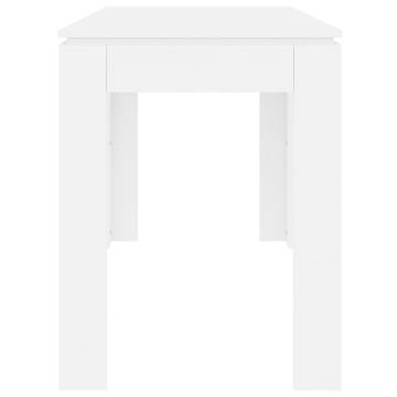 White Engineered Wood Dining Table 120x60x76 cm