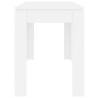 White Engineered Wood Dining Table 120x60x76 cm