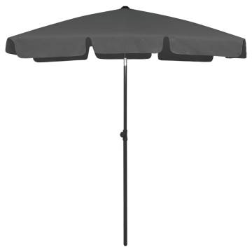 Beach Umbrella Anthracite 180x120 cm - UV Protection & Durable