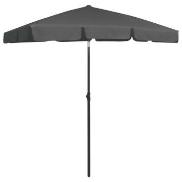 Beach Umbrella Anthracite 180x120 cm - UV Protection & Durable