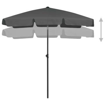 Beach Umbrella Anthracite 180x120 cm - UV Protection & Durable