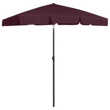 Beach Umbrella Bordeaux Red - UV Protection & Tilt Function