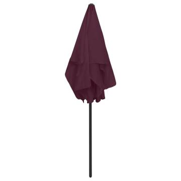 Beach Umbrella Bordeaux Red - UV Protection & Tilt Function