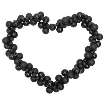 Black Christmas Balls Garland 175 cm - Shatterproof & Festive