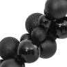 Black Christmas Balls Garland 175 cm - Shatterproof & Festive