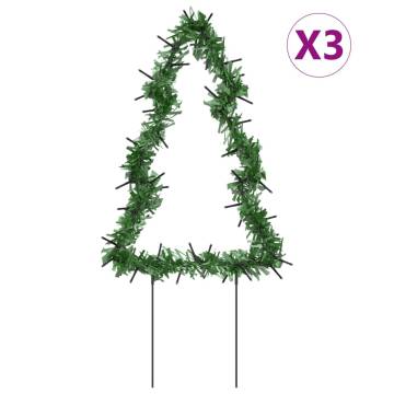 Decorative Christmas Lights with Spikes - 3 pcs Tree 50 LEDs