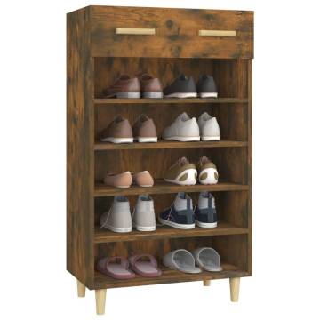 Shoe Cabinet Smoked Oak | 60x35x105 cm | Stylish & Durable