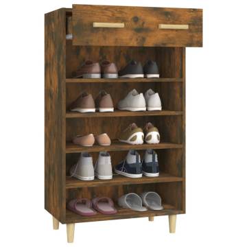 Shoe Cabinet Smoked Oak | 60x35x105 cm | Stylish & Durable