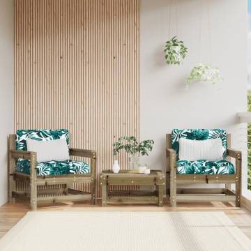 Wooden Garden Chairs with Cushions - 2 pcs - Pine