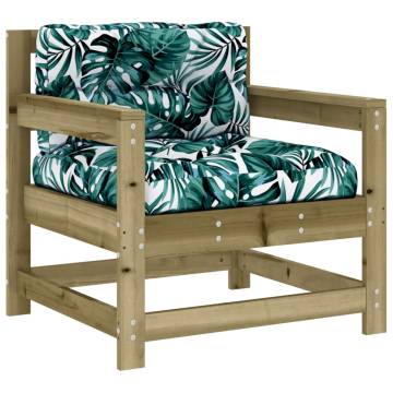 Wooden Garden Chairs with Cushions - 2 pcs - Pine