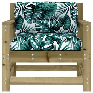 Wooden Garden Chairs with Cushions - 2 pcs - Pine