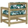 Wooden Garden Chairs with Cushions - 2 pcs - Pine