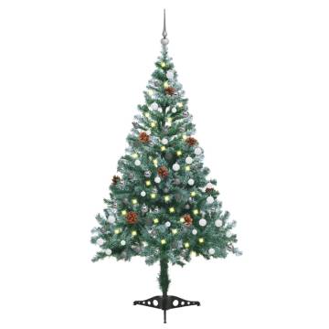 Frosted Pre-lit Christmas Tree with Ball Set - 150 cm