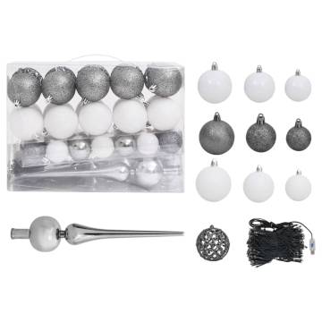 Frosted Pre-lit Christmas Tree with Ball Set - 150 cm