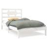 White Solid Wood Bed Frame 90x200 cm - Timeless Design