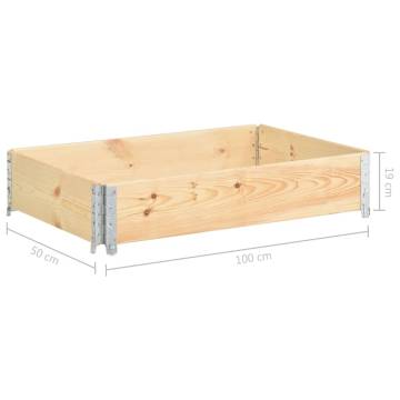 Raised Bed 50x100 cm Solid Pine Wood - Garden Planter