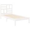 White Solid Wood Bed Frame 90x200 cm - Modern & Sturdy