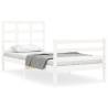 White Bed Frame with Headboard 90x200 cm | Hipomarket