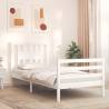 Bed Frame with Headboard White 90x200 cm Solid Wood Colour white Size 90 x 200 cm 