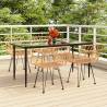 5 Piece Garden Dining Set Poly Rattan Colour brown Size 160 x 80 x 74 cm Number of 4 