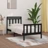 Bed Frame Black Solid Wood Pine 90x200 cm Colour black Size 90 x 200 cm 