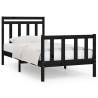 Black Solid Wood Pine Bed Frame 90x200 cm - Classic Design