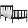 Black Solid Wood Pine Bed Frame 90x200 cm - Classic Design