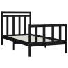 Black Solid Wood Pine Bed Frame 90x200 cm - Classic Design